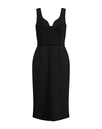 HALSTON Midi dress Black 88% Nylon, 12% Elastane