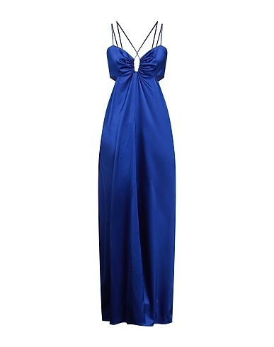 FRAME Long dress Bright blue 92% Silk, 8% Elastane