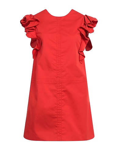 ALESSIA SANTI Short dress Brick red 66% Cotton, 31% Polyamide, 3% Elastane