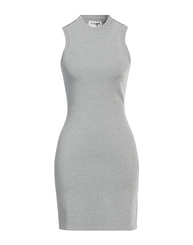 VB BODY VICTORIA BECKHAM Sheath dress Silver 67% Viscose, 19% Polyamide, 13% Metallic Polyester, 1% Elastane