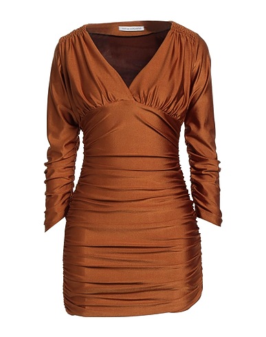 MAR DE MARGARITAS Kurzes Kleid Kamel 81% Polyamid, 19% Gummi