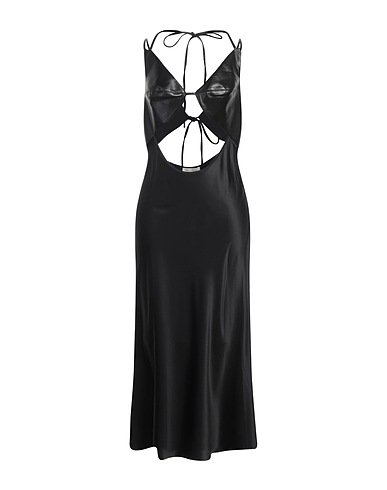 MATÉRIEL Long dress Black 100% Polyester, Polyurethane, Silk, Elastane