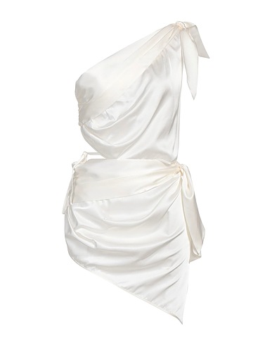 MATÉRIEL One-shoulder dress White 94% Silk, 6% Elastane