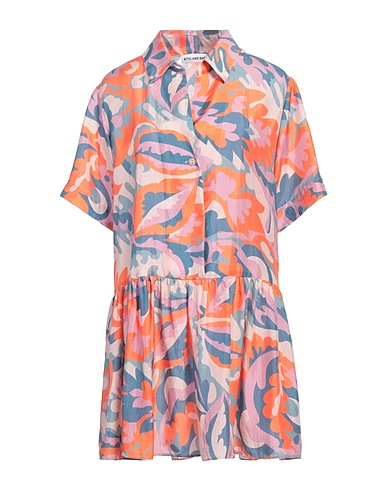 ATTIC AND BARN Shirt dress Coral 100% Silk