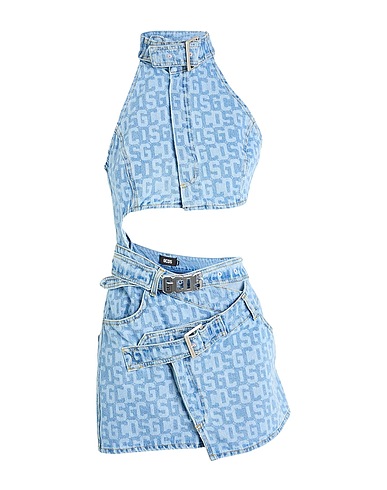 GCDS Denim dress Blue 100% Cotton