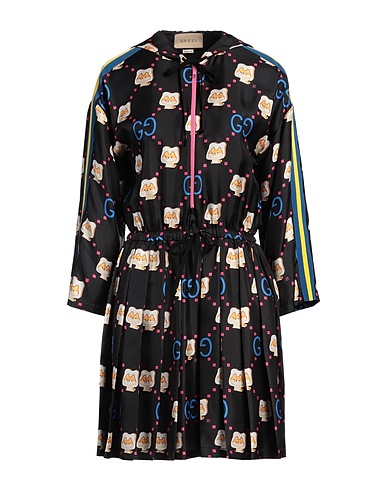GUCCI Pleated dress Black 100% Silk, Cotton, Viscose