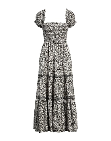 TORY BURCH Long dress NERO 69% Cotton, 27% Nylon, 4% Elastane