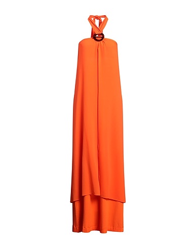 CLIPS Long dress Orange 95% Viscose, 5% Elastane, Polyester