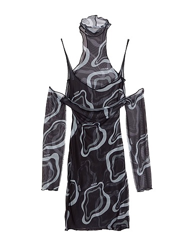 JULFER Short dress Charcoal 95% Polyester, 5% Elastane