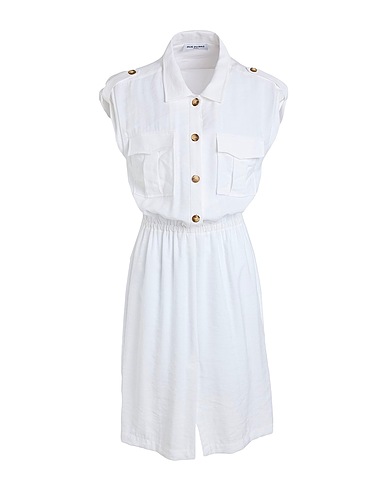 RUE DU BAC Midi dress White 90% Viscose, 10% Polyester