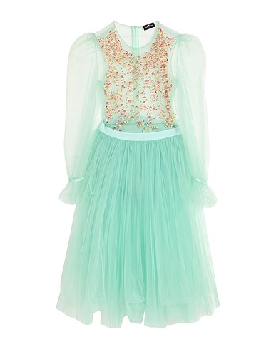 ELISABETTA FRANCHI Midi dress Light green 100% Polyamide, Polyester, Plastic, Glass