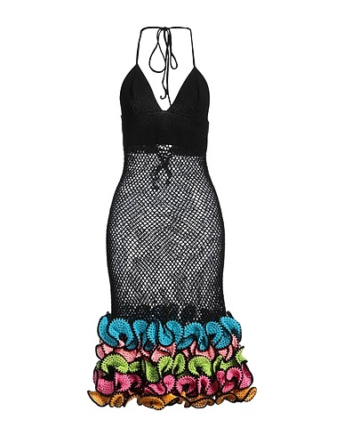 MY BEACHY SIDE Midi dress Black 100% Microfibre