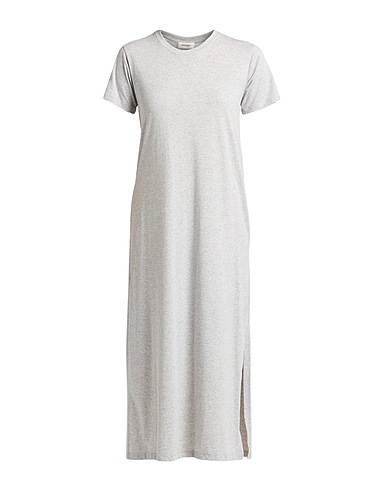 OTTOD'AME Midi dress Light grey 100% Cotton