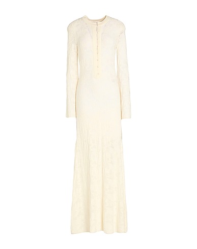 CHLOÉ Long dress Ivory 66% Wool, 34% Silk, Polyamide, Elastane