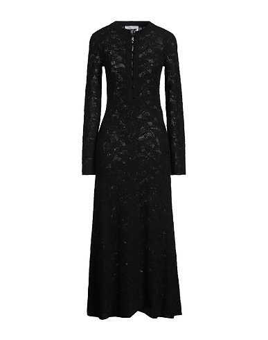 CHLOÉ Vestito lungo Nero 66% Lana, 34% Seta, Poliammide, Elastan