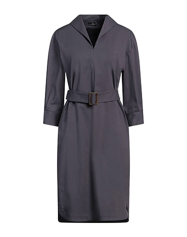 PESERICO Midi dress Navy blue 63% Cotton, 32% Polyester, 5% Elastane