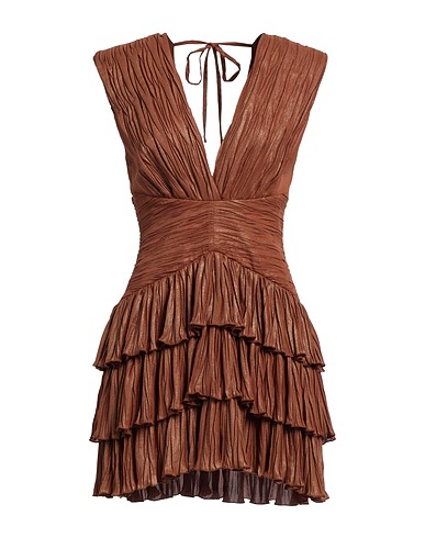 W LES FEMMES by BABYLON Elegant dress Brown 95% Viscose, 5% Elastane