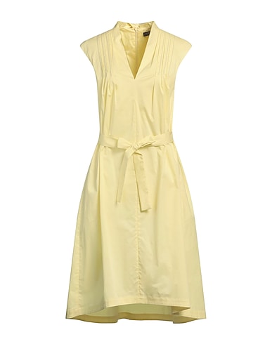 PESERICO Midi dress Yellow 97% Cotton, 3% Elastane