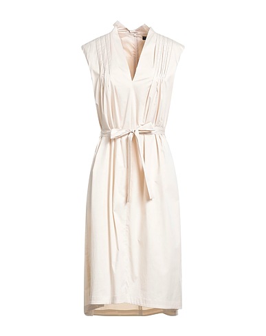 PESERICO Midi dress Beige 97% Cotton, 3% Elastane