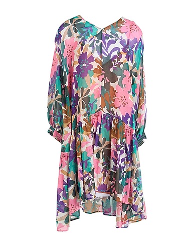 ATTIC AND BARN Short dress Purple 65% Cotton, 35% Silk
