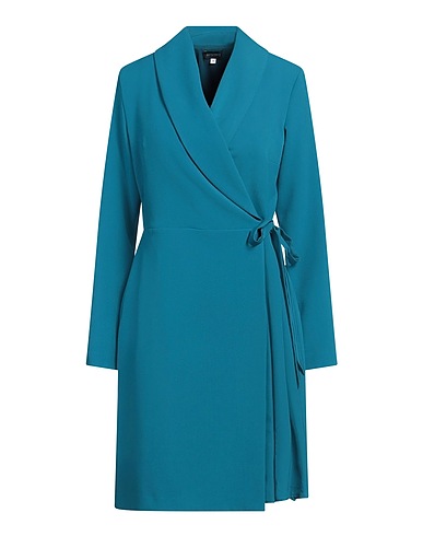 SOTTOVENTO Short dress Deep teal 73% Polyester, 21% Rayon, 6% Elastane, Viscose