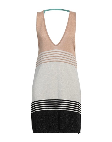 AKEP Sheath dress BEIGE 80% Viscose, 10% Polyamide, 10% Polyester