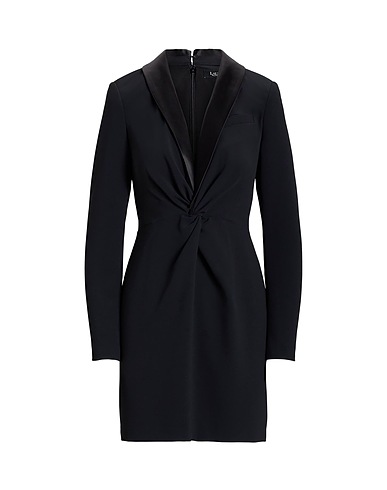 LAUREN RALPH LAUREN Minivestido SATIN-TRIM CREPE COCKTAIL DRESS
 Negro 91% Poliéster reciclado, 9% Elastán