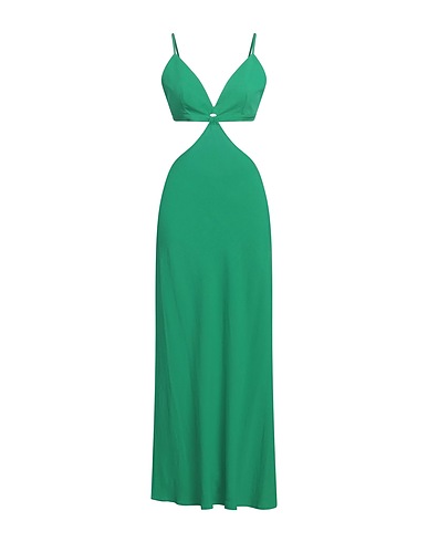 VICOLO Long dress Green 80% Viscose, 20% Linen