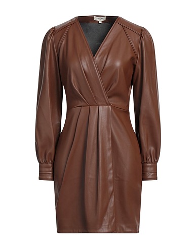 SUNCOO Kurzes Kleid Braun 100% Recyceltes Polyester, Polyurethan