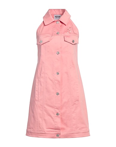 MOSCHINO JEANS Shirt dress Salmon pink 97% Cotton, 3% Elastane