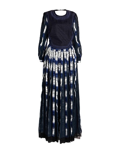 DIOR Long dress Midnight blue 34% Polyester, 28% Linen, 19% Cotton, 19% Silk