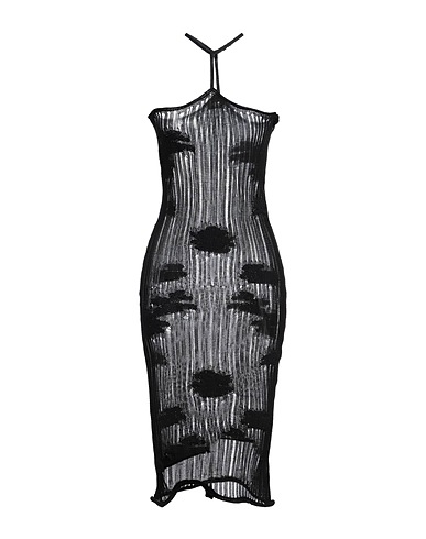 DONDUP Midi dress Black 63% Cotton, 37% Polyamide