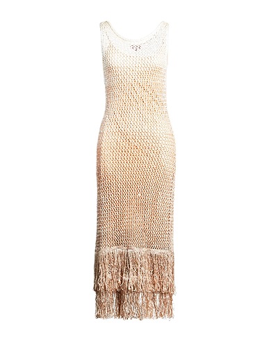 STAUD Midi-Kleid Beige 100% Polyester