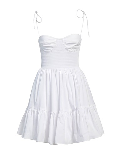 STAUD Short dress White 98% Cotton, 2% Elastane
