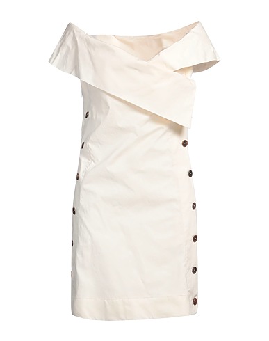 PHILOSOPHY di LORENZO SERAFINI Short dress Ivory 97% Cotton, 3% Elastane