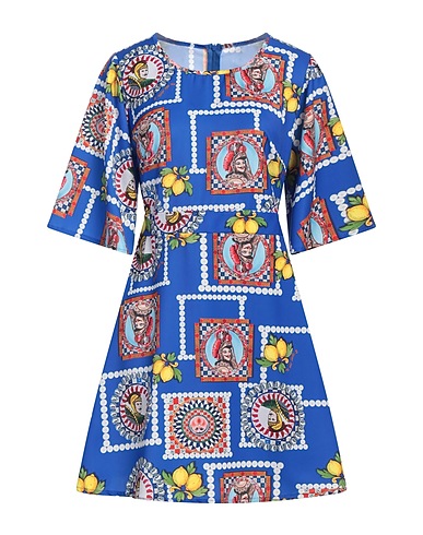 IL THE' DELLE 5 Short dress Bright blue 100% Polyester