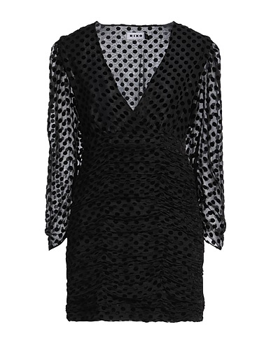 RIXO Kurzes Kleid Schwarz 54% Viskose, 46% Seide