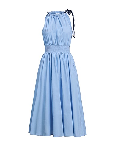 ESSENTIEL ANTWERP Long dress Light blue 100% Cotton, Resin, Polyester