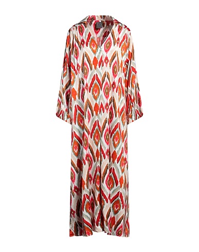 OBLÒ® UNIQUE Long dress Rust 97% Viscose, 3% Elastane