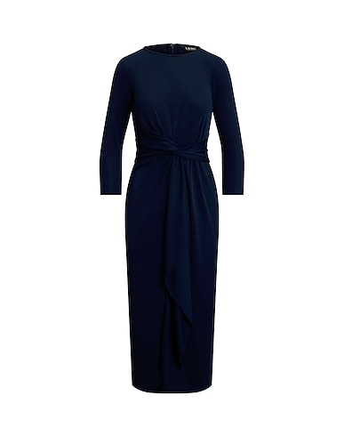 LAUREN RALPH LAUREN Midi dress Twist-Front Stretch Jersey Midi Dress
 Navy 94% Polyester, 6% Elastane