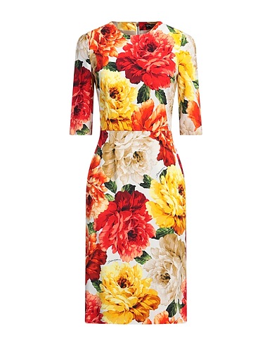 DOLCE&GABBANA Robe élégante Jaune-orange 97% Viscose, 3% Élasthanne