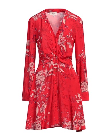 VICOLO Shirt dress Red 100% Viscose