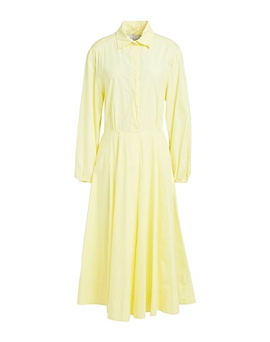 FORTE_FORTE Midi dress Pastel yellow 100% Cotton