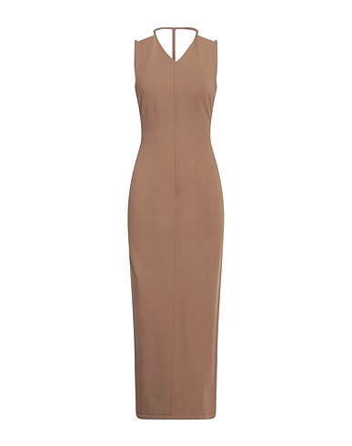 KHAITE Long dress Light brown 83% Viscose, 17% Polyester