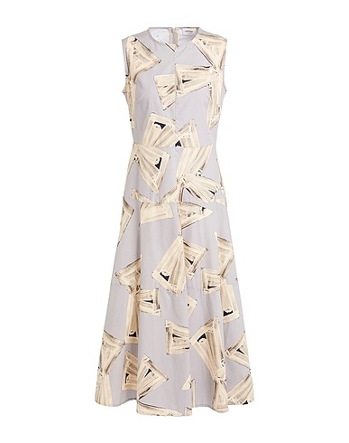 OTTOD'AME Midi dress CARING Light grey 100% Cotton