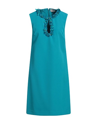 P.A.R.O.S.H. Short dress Deep teal 93% Polyester, 7% Elastane, PVC - Polyvinyl chloride, Glass