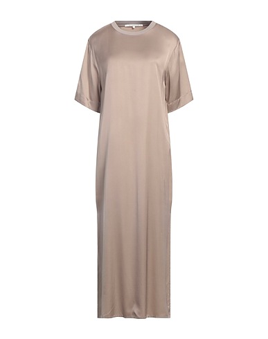 SECOND FEMALE Long dress Khaki 100% Viscose, Elastane