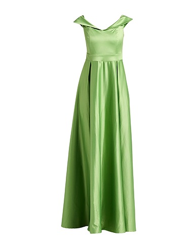 SISTE'S Long dress GOLD CAPSULE Green 97% Polyester, 3% Elastane