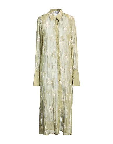 SABINA MUSÁYEV Long dress Sage green 100% Polyester, Cotton
