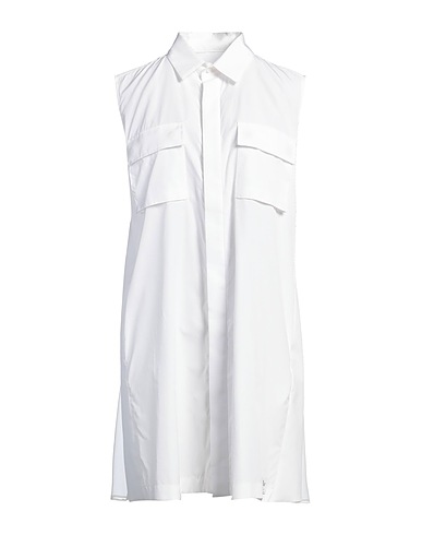 SACAI Shirt dress White 100% Cotton, Polyester